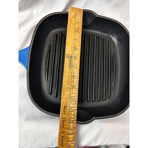 Blue Cast Iron Grill Pan 10.5” Ribbed Square Skillet - Picture 6 of 9